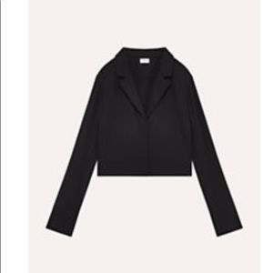 Aritzia Black Cropped Button Shirt